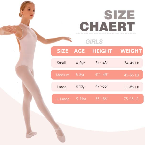HETH Ballet Tights for Girls - Toddler Dance Ballet Transition Tights With Holes 5-8 Years A-pink 2 Pairs - BeesActive Australia