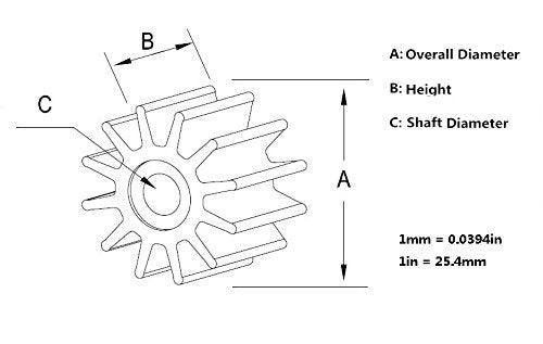 Createshao Outboard Water Pump Impeller for Honda 4-Stroke Motors Sierra 18-3250 19210-ZW1-B04 19210-ZW1-B02 19210-ZW1-B03 - BeesActive Australia