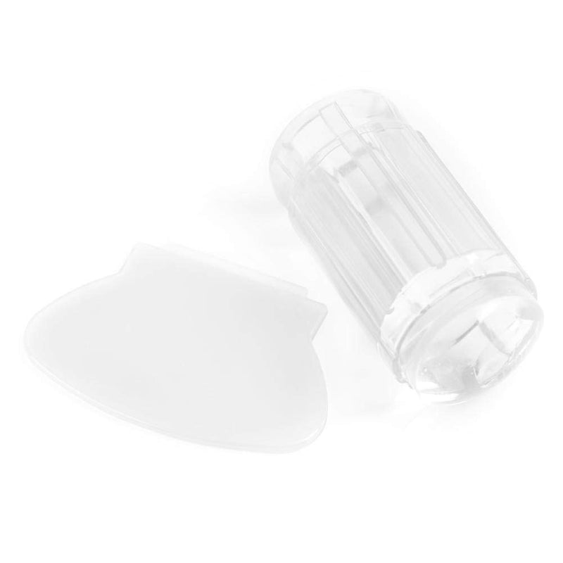 Nail Art Seal Tool (Stamper + Scraper) Transparent Silicone Nail Polish Seal Head Stamper Scraper Nail Art Tool(Transparent White) Transparent White - BeesActive Australia