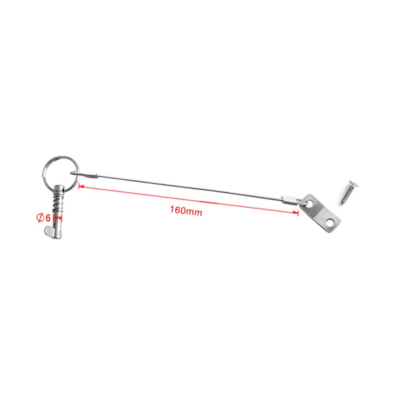 [AUSTRALIA] - VTurboWay 2 Pack Quick Release Pin 1/4" Diameter w/Drop Cam & Spring - Lanyard Prevents Loss, Full 316 Stainless Steel, Bimini Top Pin, Marine Hardware, All Parts are Made of 316 Stainless Steel 