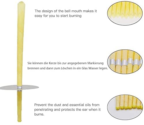 Ear Candles Hopi 10 pcs - Natural Ear Candles Beeswax Candling Cones with 5 Protective Disks (Yellow) Yellow - BeesActive Australia