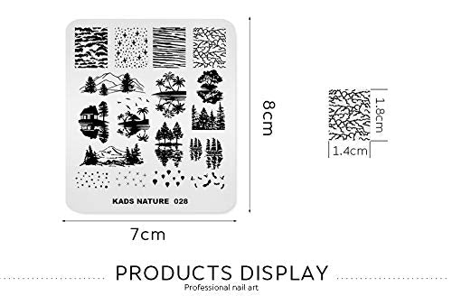 Nail Stamping Plate Fashion Nature Lake Lakeside River Seaside Jungle Night Sky Theme Multi-Pattern Stamp Print Image Stamp Template Nail Art for Nail Design By Rolabling NA028 - BeesActive Australia