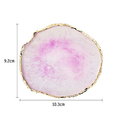 JASSINS Resin Nail Art Palette,Nail Art Painting Mixed Color Palette Gold Edge Nail Gel Color Makeup Display Board(Purple) 1# Purple - BeesActive Australia