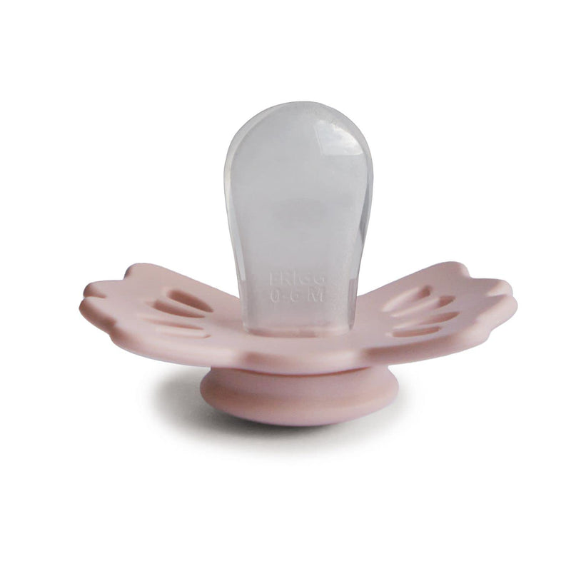 FRIGG Lucky Symmetrical SilkySoft Silicone Baby Pacifier | Made in Denmark | BPA-Free (Cream/Blush, 0-6 Months) Cream/Blush - BeesActive Australia