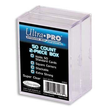 Ultra Pro 2-Piece Clear Card Storage Box | Holds 50 Standard Cards | 2 boxes per pack | 5-Pack Total - BeesActive Australia