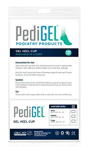 PediGel® - Gel Heel Cup with Soft Spot - Designed by Leading UK Podiatrists - Pair 2 Units - Small Small (Shoe Size UK 3 - 5) - BeesActive Australia