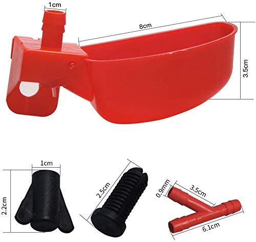 MODUODUO 12Pcs Quail Water Cups Pigeon Automatic Bird Waterer for Cage Hang Drinker Breeding Poultry Drinking Bowls Red - BeesActive Australia