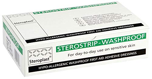 Steroplast 7149F Hypo-allergenic Wash proof & Clear Plasters - Sterostrip assortment in cardboard box (5 sizes) (Pack of 100) ,Assorted - BeesActive Australia