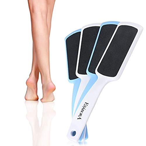 Foot Scrubber Foot File Callus Remover, ESARORA Double-Sided Pedicure Tools Foot Care Pedicure to Remove Hard Skin (Pack of 4) blue+white - BeesActive Australia