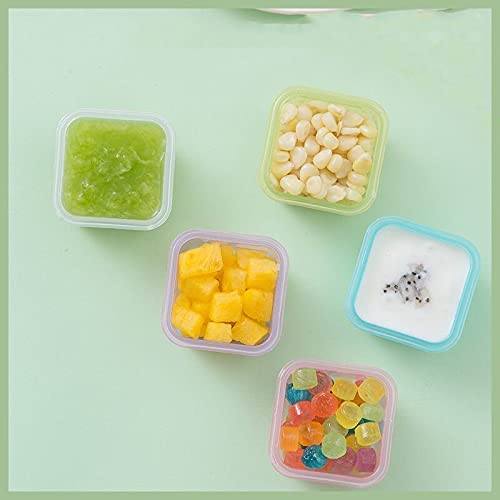 Small Plastic Pots,6 PCS Mini Weaning Pots with Lids Baby Food Storage Boxes Food Container Weaning Feeding Freezer Food Pots 60ML Black - BeesActive Australia