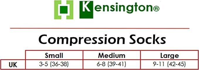 Kensington Compression Socks for Women & Men , Cotton Compression Stockings Clinically Proven, Medical Running Socks for Calf & Ankle Support, Sports, Maternity Pregnancy, Nurses, Flight Travel Care Black Shoe Size 6-8 - BeesActive Australia