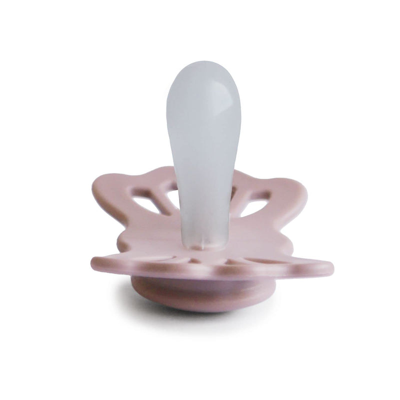 FRIGG Lucky Symmetrical SilkySoft Silicone Baby Pacifier | Made in Denmark | BPA-Free (Cream/Blush, 0-6 Months) Cream/Blush - BeesActive Australia
