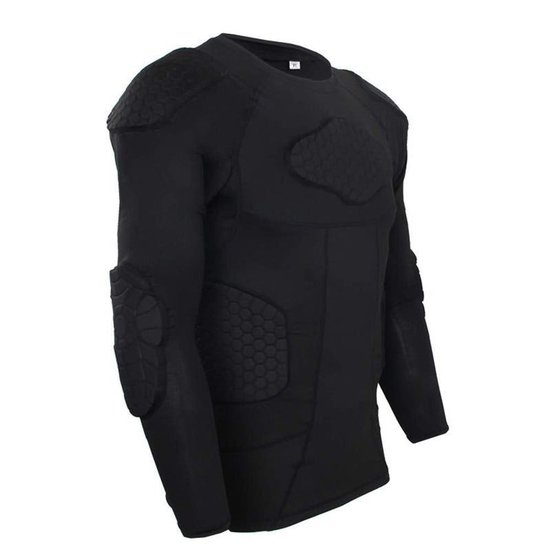 Jellybro Men's Padded Football Protective Gear Set Training Suit for Soccer Basketball Paintball Rib Protector Black TWCX Small - BeesActive Australia
