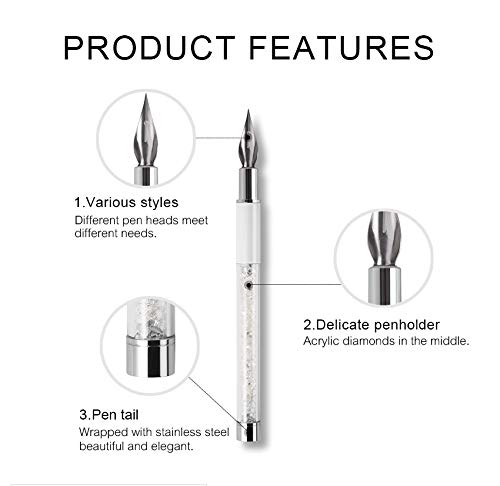 Rolabling Nail Art Pen Painting Drawing Tools 1 pcs with 5 Different Size Replacement Pen Points for Manicure Nail Painting Tools (Size 1) Size 1 - BeesActive Australia