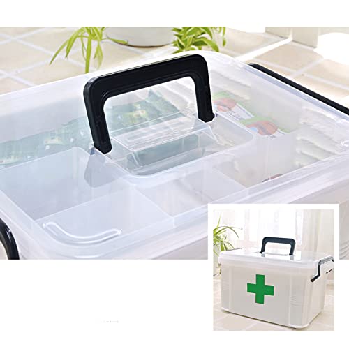 GOLDBEARUK Plastic Portable Medical Chest Clip Fastenings Upper level Compartments (Small Size) Small Size - BeesActive Australia