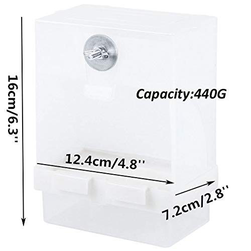 Parrot Automatic Feeder,No-Mess Bird Feeder,Cage Accessories for Budgerigar Canary Cockatiel Finch Parakeet Seed Food Container by Old Tjikko Screw-Fixed Bird Feeder - BeesActive Australia