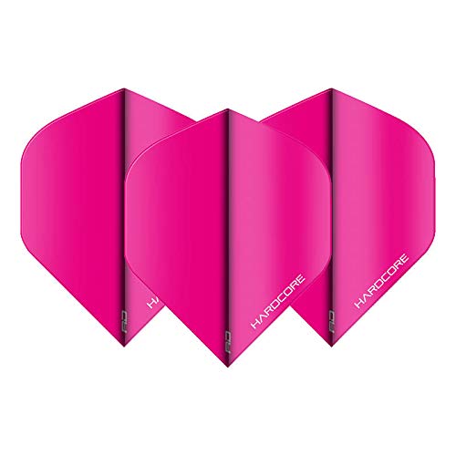 RED DRAGON Hardcore Fluoro Pink Extra Thick Standard Dart Flights - 5 Sets Per Pack (15 Dart Flights in Total) - BeesActive Australia
