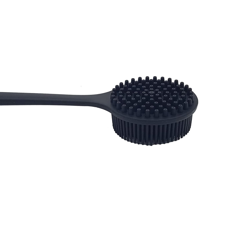 DNC Back Scrubber for Shower Soft Silicone Bath Body Brush with Long Handle, BPA-Free, Hypoallergenic (Black) Black - BeesActive Australia