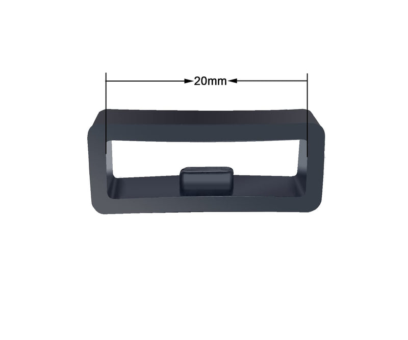 12-PACK Rubber Silicone Watch Band Compatible with Garmin Vivoactive/Forerunner Watch Strap Fastener Ring Security Loops 20mm Black - BeesActive Australia