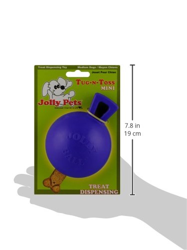 Jolly Pets Small Tug-n-Toss Treat Dispensing Dog Toy Ball Blue 4 in/Petite - BeesActive Australia