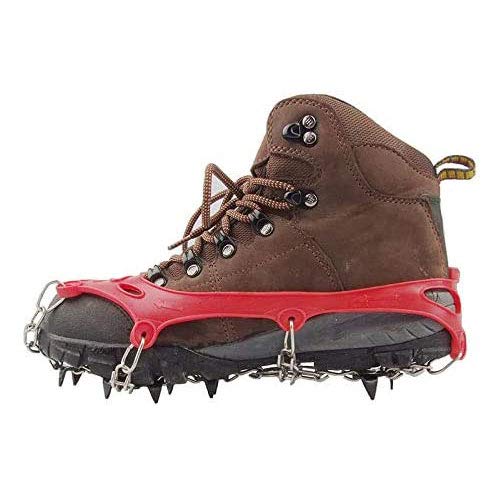 YOUFINE 11 Teeth Crampons Outdoor Anti Slip Shoes Cover Ice Claws with Stainless Steel Chain for Kids Children Teenagers, with Carry Bag for teenagers - BeesActive Australia