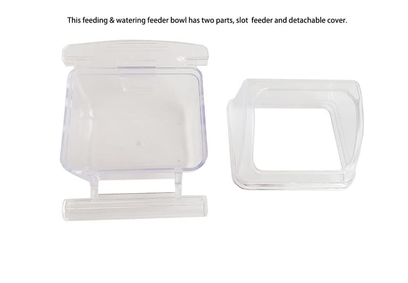 Pack of 4 Bird Feeders for Cage & Food Holder ,No Mess Parakeet Food Bowl with Cover, Clear Hanging Parrot Water Dispenser Perch Cup Waterer ,Bird Dishes Seed Cage Cups, Slot Replacement Feeder Bowls Clear Transparent - BeesActive Australia