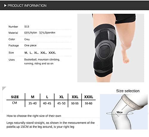 Hibucuo Knee Sleeve with Side Stabilizers, Adjustable Compression Knee Brace Support for Knee Pain, Arthritis Relief, improve Circulation Compression XX-Large Black - BeesActive Australia