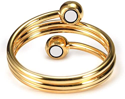 Spiral Design Gold Plated Magnetic Copper Rings for Ladies, Nice &Trendy, Adjustable Size, Gift for Ladies - BeesActive Australia