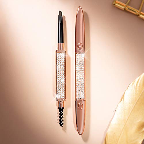 Diamond Bling Glitter Brow Pencil, Eyebrow Pencil, Long Lasting Eyebrow Pencil | Soft Textured Natural Daily Look Eyebrow Makeup (Deep Brown) Deep Brown - BeesActive Australia