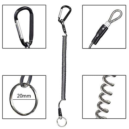 IKAAR 6pcs Fishing Lanyard Fishing Rope Retractable Coiled Tether with Carabiner for Pliers Lip Grips - BeesActive Australia