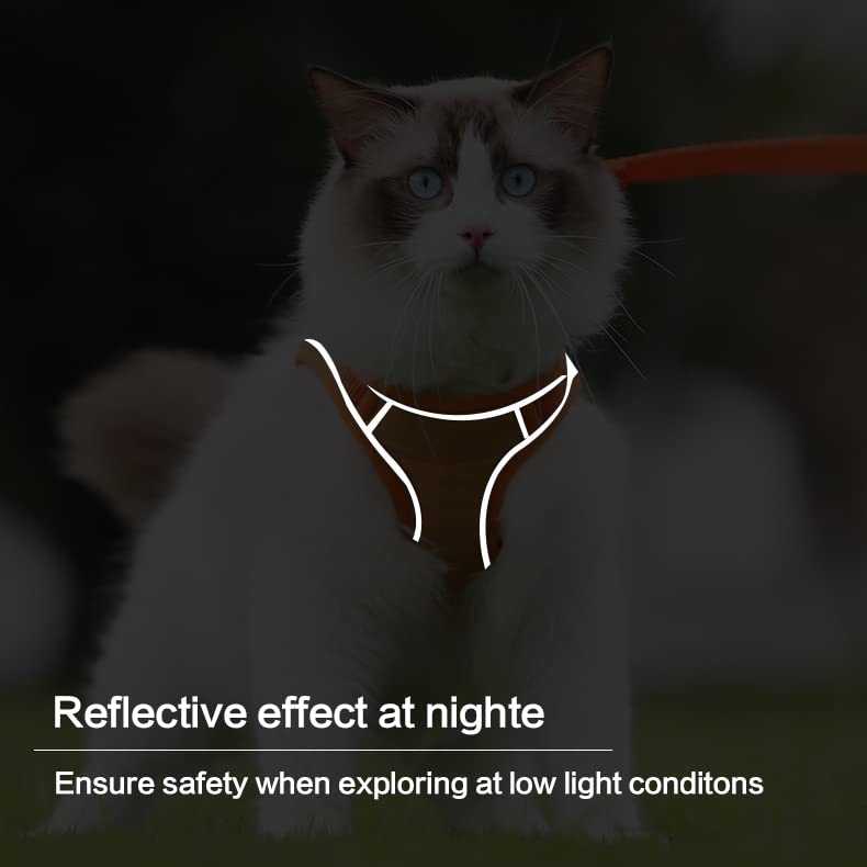 TOTORO Cat Harness and Leash for Walking Escape Proof ，Adjustable Comfortable Suedette Vest Harnesses for Cats，Reflective Strips Easy to Put on Step-in Velcro Jacket Medium Blue - BeesActive Australia