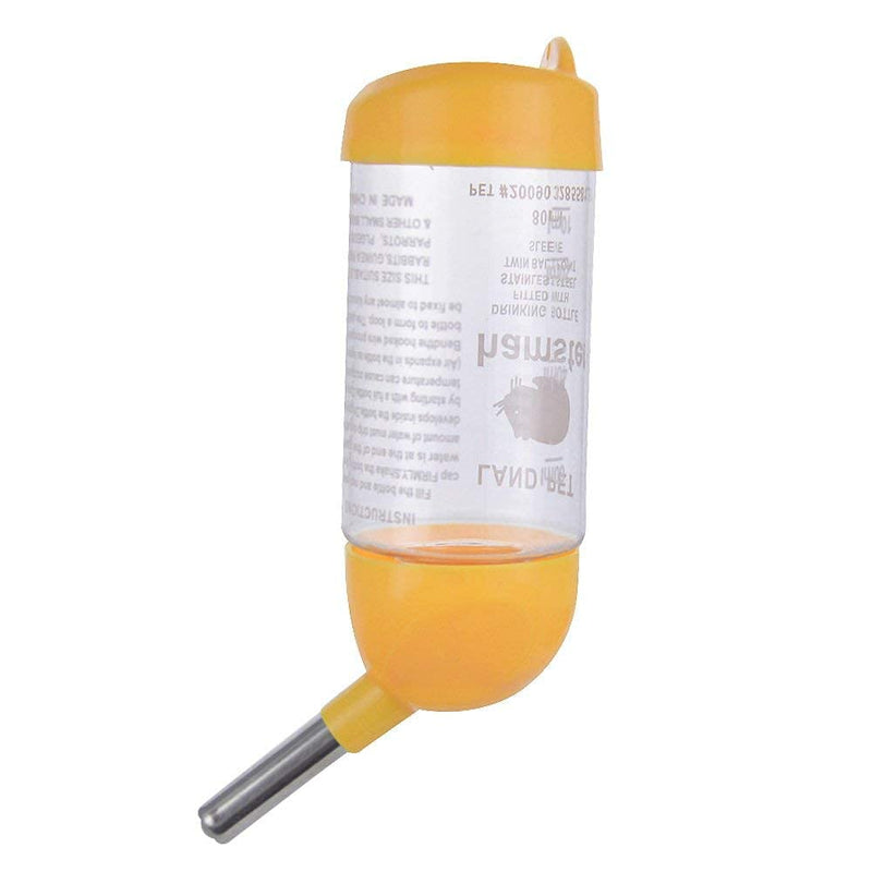 Litewoo Hamster Water Bottle with Food Container Base Hut Drinking Dispenser for Dwarf Hamster Rats Mouse Gerbil Mice (Removable Base) 80ml Yellow - BeesActive Australia