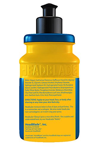 HeadBlade HeadLube Glossy Aftershave Moisturizer Lotion for Men - 5 oz (3 Pack) - Leaves Head Shiny and Grease-Free 5 Fl Oz (Pack of 3) - BeesActive Australia