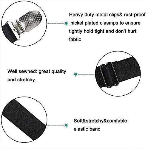 Boot Straps Adjustable,Boot Clips Stirrup Pant Leg Straps, Elastic Boot Band Pant Jeans Waist Leg Garter for Women and Men Riding Motorcycle Mitten Pants with Heavy Duty Clamps 4 Pcs - BeesActive Australia