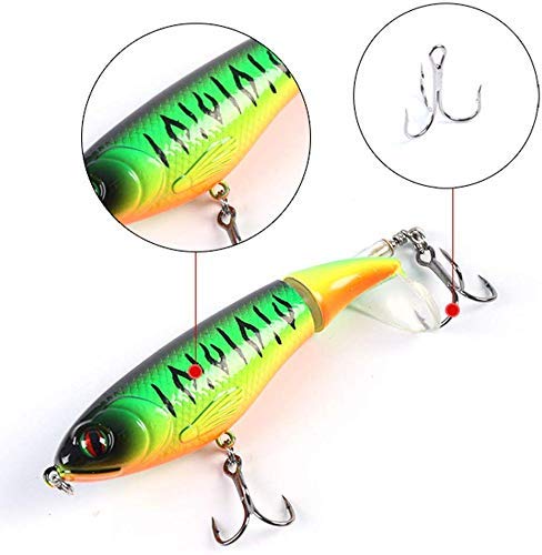 [AUSTRALIA] - GUFIKY Lure Set 5-Pack Whopper Popper Fishing Lures Combo 5.13 inch/0.56 oz with Rotating Spins Tail for Bass,Trout,Walleye,Pike and Musky Topwater Floating Hard Baits 