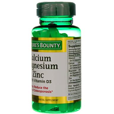 Nb VIT Cal/Mag/Zinc Size 100s Nature's Bounty Calcium-Magnesium-Zinc Caplets 100 Count - BeesActive Australia