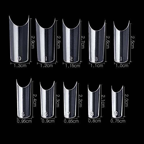 500pcs/Bag Pre Pinched C Curve Half Cover False Nail Tips Straight Square French Acrylic Nails - BeesActive Australia