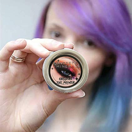 Concrete Minerals Eye Primer, Luxurious Silky-Soft Balm Formula, Longer-Lasting With No Creasing, Black Finish, 100% Vegan and Cruelty Free, Handmade in USA, 10 Grams (Obsidian) Obsidian - BeesActive Australia