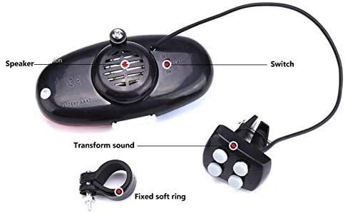 HaetFire Bicycle Police Sound Light Bike LED Light Electronic Horn Siren Horn, 6 LED Light 4 Sounds Trumpet Cycling Horn Bell Siren, Warning Safety Light Waterproof Bicycle Police Light - BeesActive Australia