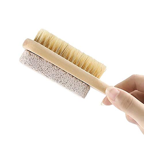 Natural Pumice Stone Combo foot Brush, Body Exfoliating Double Side Soft Bristle Wood Brush, Suitable for SPA Callus Remover, Dry Skin Elbow, Hand or Foot Care, Pack 2 - BeesActive Australia