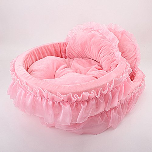 WYSBAOSHU Pet Dog Beds Lace Princess Cute Cat Cushion Bed S pink - BeesActive Australia