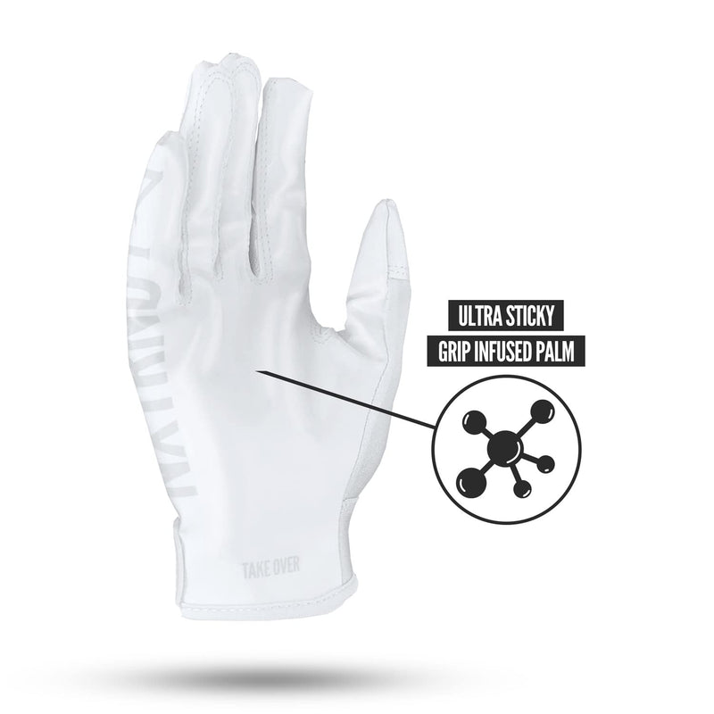 Nxtrnd G1 Pro Football Gloves, Men's & Youth Boys Sticky Receiver Gloves White Small - BeesActive Australia