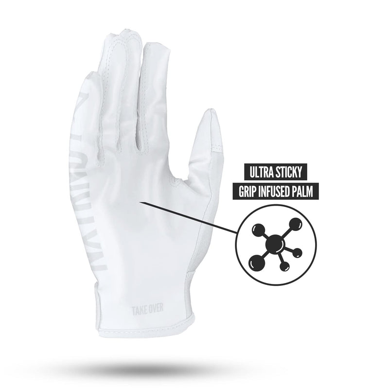 Nxtrnd G1 Pro Football Gloves, Men's & Youth Boys Sticky Receiver Gloves White Large - BeesActive Australia