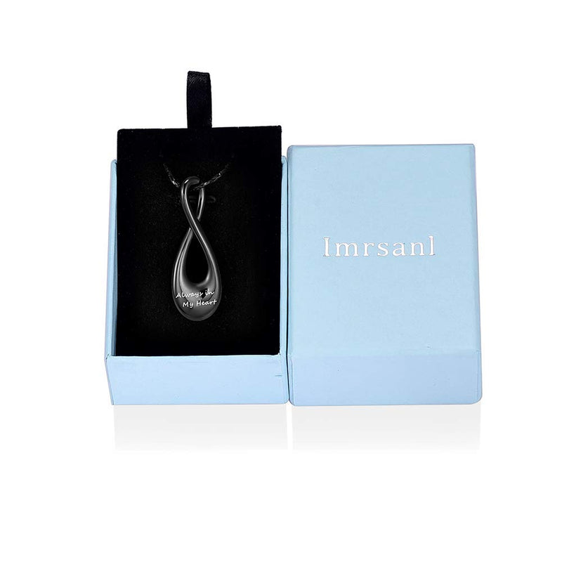 Imrsanl Infinity Cremation Jewelry for Ashes Urn Necklace Pendants for Ashes Wome/Men Memorial Lockets Keepsake Cremation Ashes Jewelry Black - BeesActive Australia