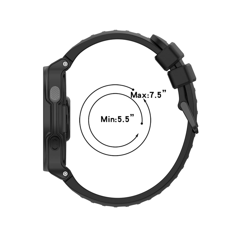 HUABAO Watch Strap Compatible with Garmin Forerunner 220,Adjustable Silicone Sports Strap Replacement Band for Garmin Forerunner 220 / 735XT / 620/630 / 235/230 Smart Watch (Black Gray) Black gray - BeesActive Australia