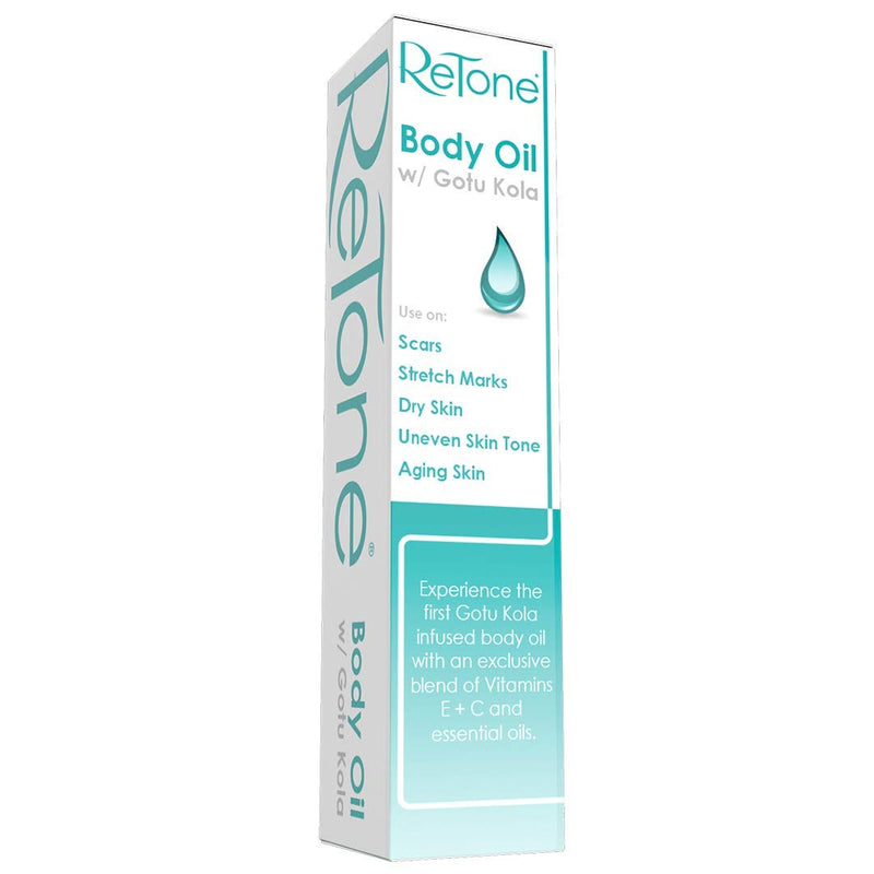 ReTone Body Oil: Stretch Mark Prevention -Non-greasy finish - Infused with Gotu Kola - No mess dispenser - Tamanu oil + Argan Oil + Rosehip Oil + Jojoba Oil + Vitamin E C (dry skin, uneven skin tone) - BeesActive Australia