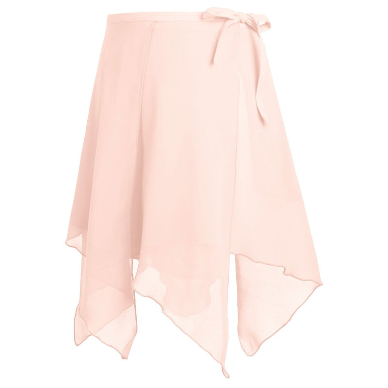 [AUSTRALIA] - zdhoor Women's Lady Ballet Dance Leotard Wrap Skirt Chiffon Asymmetrical Mini Skater Skirt Dancewear Pink 