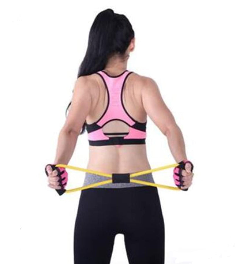 Mile Figure 8 Fitness Resistance Bands with Handles, Exercise Tube Band Set of 4 for Arm and Shoulder Stretch,Exercise Bands Stretching Equipment Exercise Gym Equipment for Home Workouts - BeesActive Australia