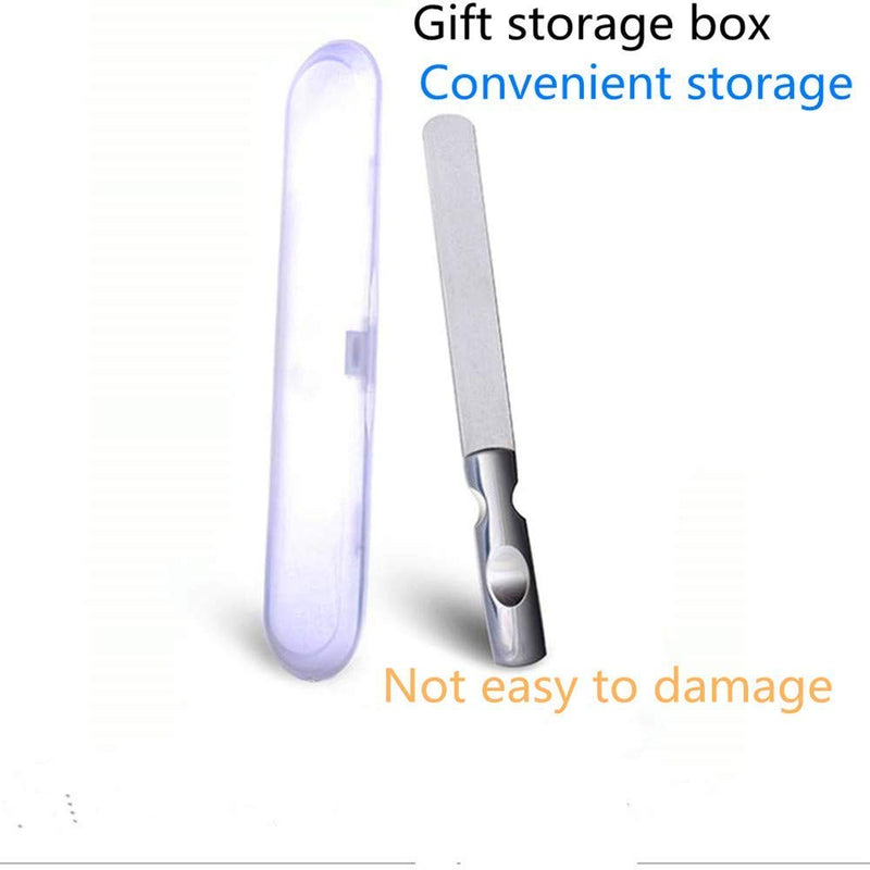 Stainless steel strip nail file, with non-slip handle and storage box, easy to store, double-sided metal nail file, can be washed with water, can be used by men and women - BeesActive Australia