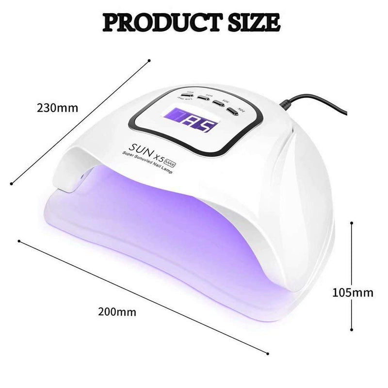 UV Gel Nail Lamp,150W UV Nail Dryer LED Light for Gel Polish-4 Timers Professional Nail Art Accessories,Curing Gel Toe Nails,White,1PK - BeesActive Australia